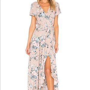 August Scarlett wrap maxi dress in Blush